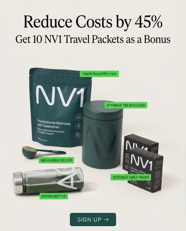 Supplement ad promising 45% lower costs with a bonus travel pack offer